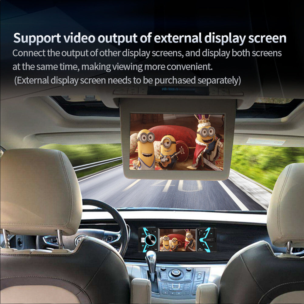 1 Din 4.1in Radio Car Stereo Bluetooth MP5 Player Mirror Link Microphone USB/AUX