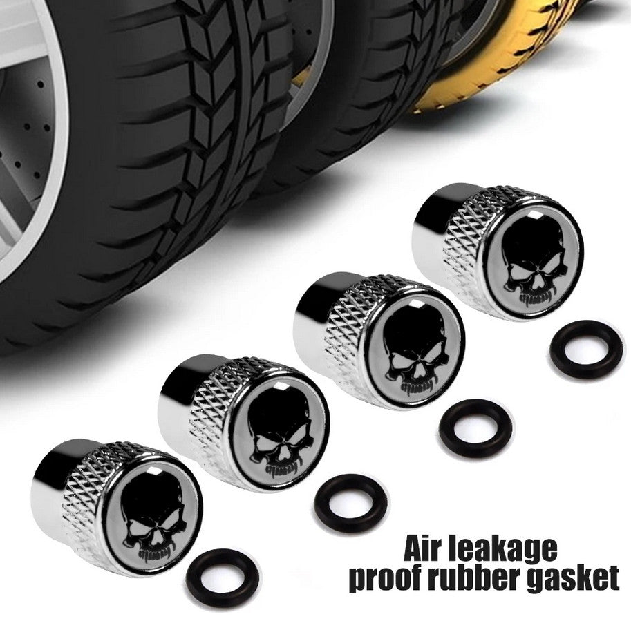 4-piece car tire valve cover rod air dust cover, dustproof and rustproof, silver, suitable for Nissan .