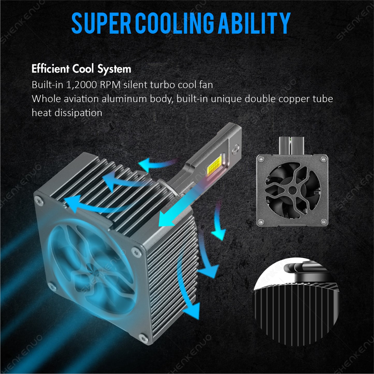 2a 66340I Super Bright D3S 40W LED Lens Bulb with Decoder and Integrated Front Light