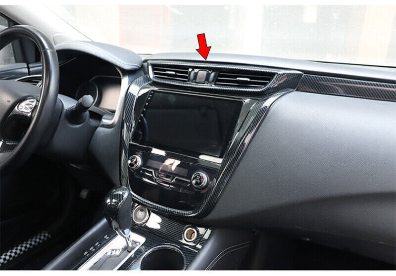 Middle Air Outlet Vent Cover Trim 1PCS for Nissan Murano 2015-2021 Carbon Fiber