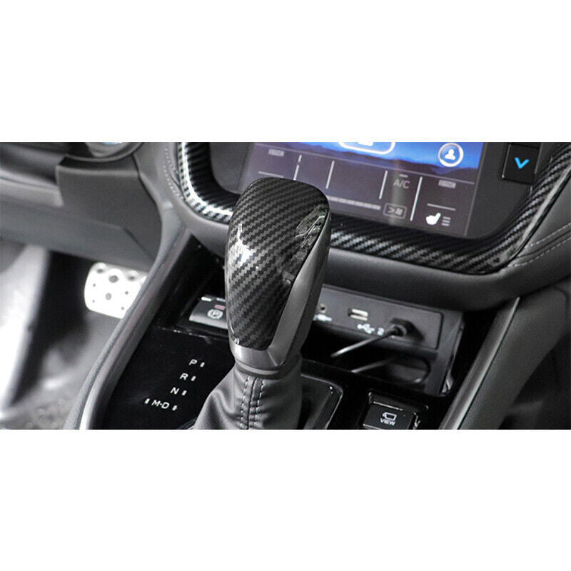for Subaru Outback 2020-23 Carbon Fiber Gear Shift Knob Cover Sticker Head Trim