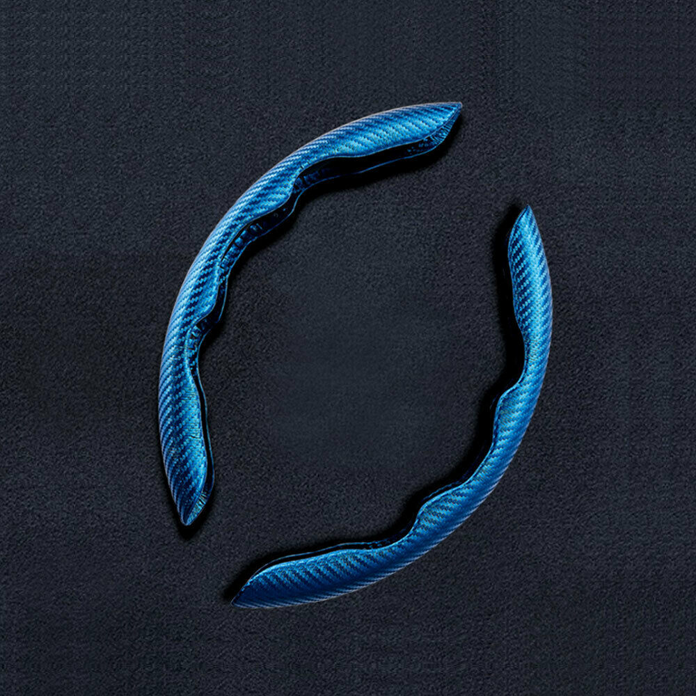 2PCS Car Steering Wheel Booster Anti-Slip Cover Carbon Fiber Blue Accessories