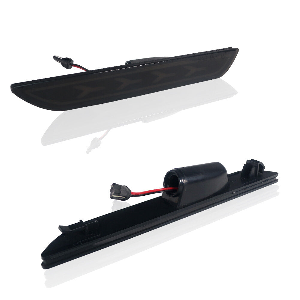 Two left + right LED rear red side marker lights for 2015-2020 for Ford Mustangs.