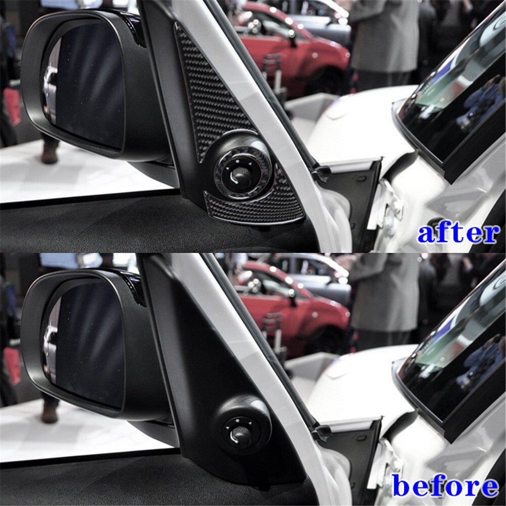 4Pcs Carbon Fiber Interior Front Door Pillar Cover Trim for Fiat 500L 2014-2017