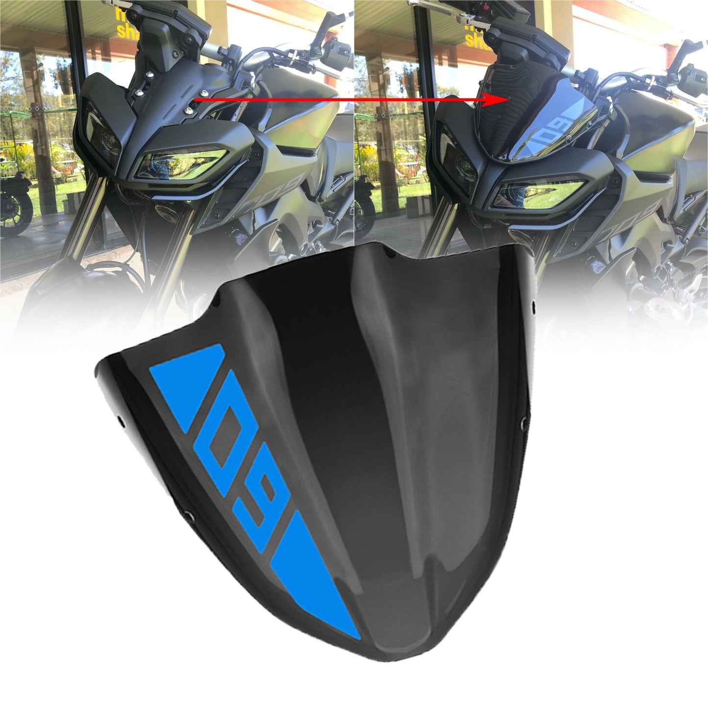 for Yamaha MT09 FZ09 MT-09 17-2020 Fairing WindScreen Windshield Wind Deflector