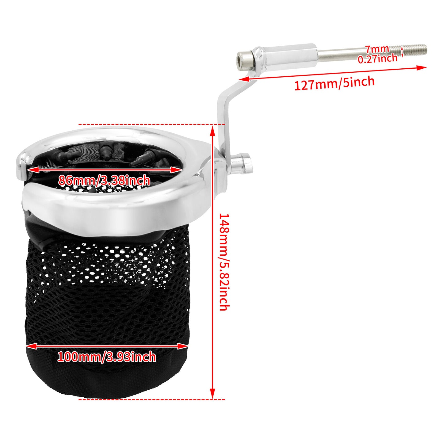 Chrome Passenger Drink Cup Holder for Honda Goldwing GL 1800 01-2017 F6B 2013-17