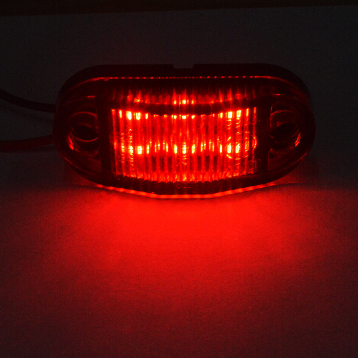 10pcs Side Marker Oval Tail Lamp Red 6-LED Light Clearance Trailer Car Truck 12V