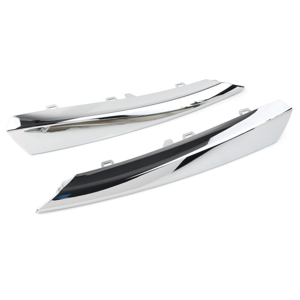 2pcs Front Side Grille Molding Trim Left Right Chrome Fit for Jaguar XF 2012-2015