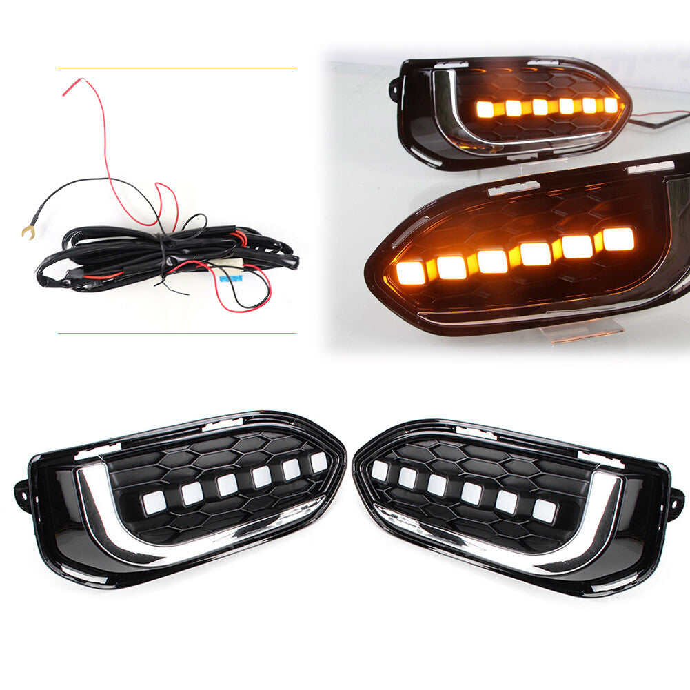 Pair LED Car Daytime Running Fog Driving Lights Lamp DRL Fit for Honda Jazz 2018