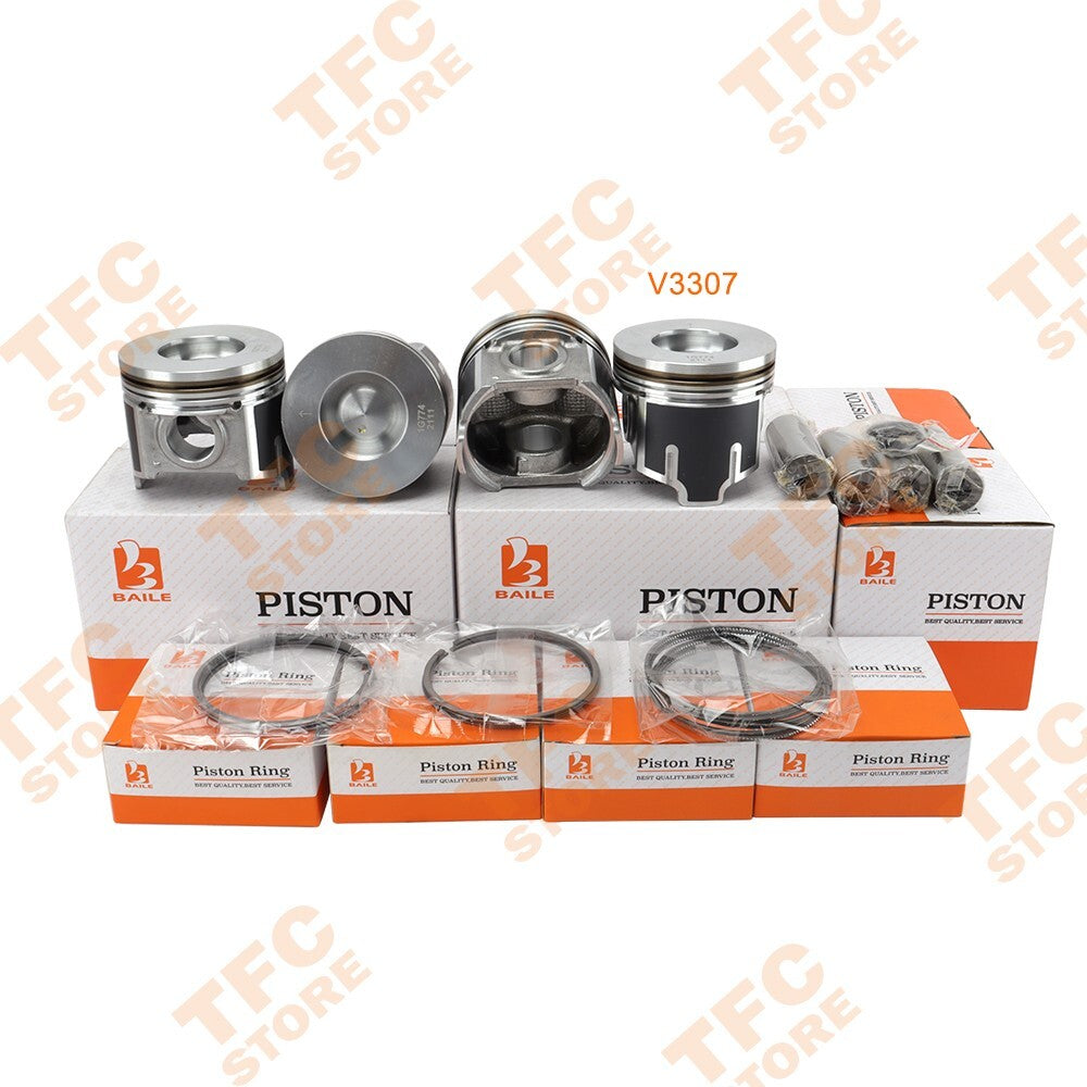 New Piston Kit Rings Set STD for Kubota V3300 16V Engine 4 Cylinders