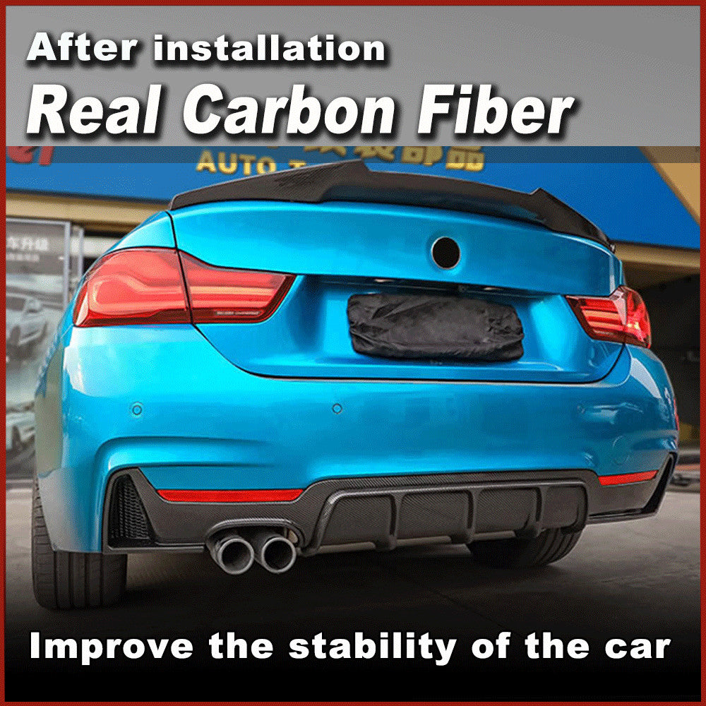 for BMW F32 F33 F36 428i 435i M Sport 14-20 REAL Carbon Fiber Rear Diffuser Lip