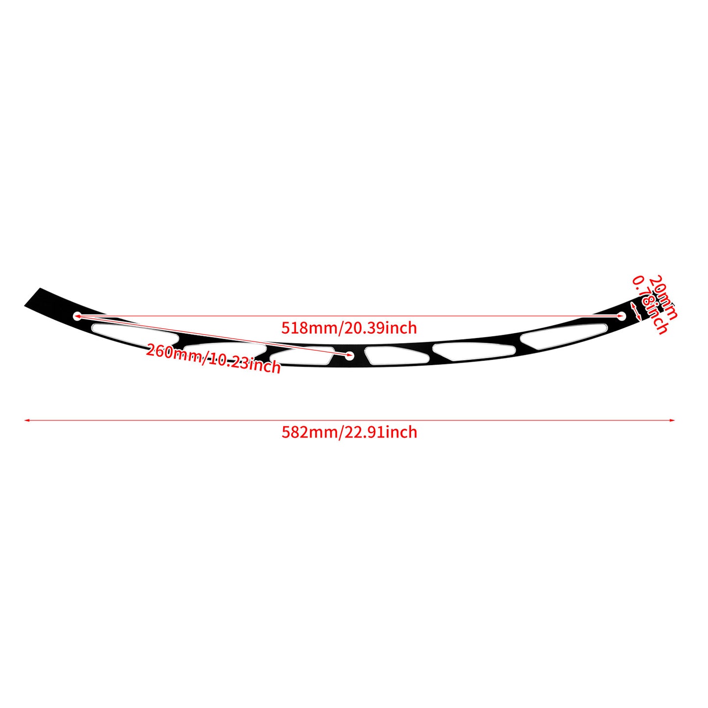Black Hollow Fairing Windshield Trim Fit for Harley Touring Street Glide 14-2023