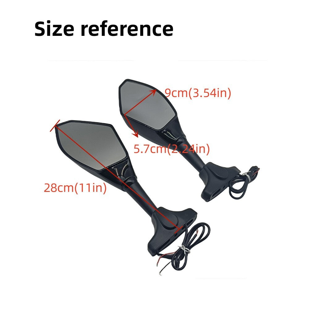 Motorcycle LED Turn Signal Light Rearview Mirrors for Yamaha for Honda for Suzuki YZF R6