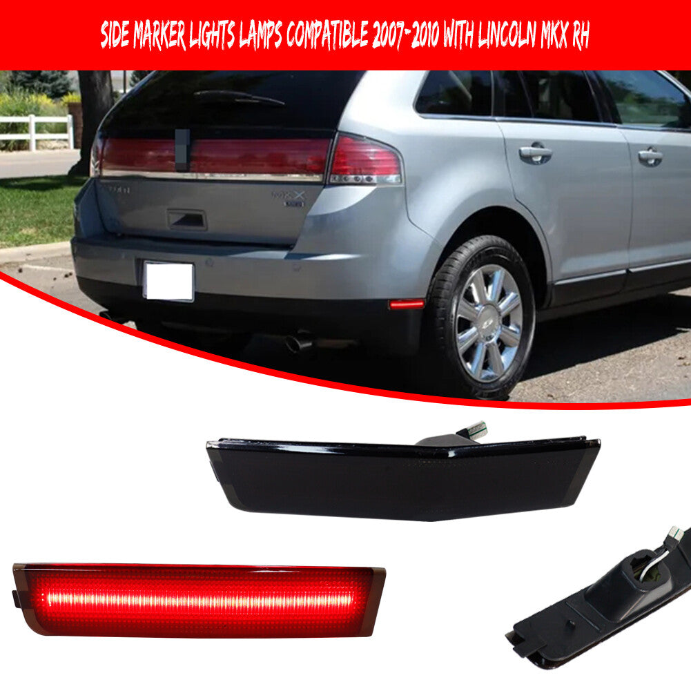 Two smoked lenses with red LED rear marker lights for 2007-2010 for Lincoln MKX.