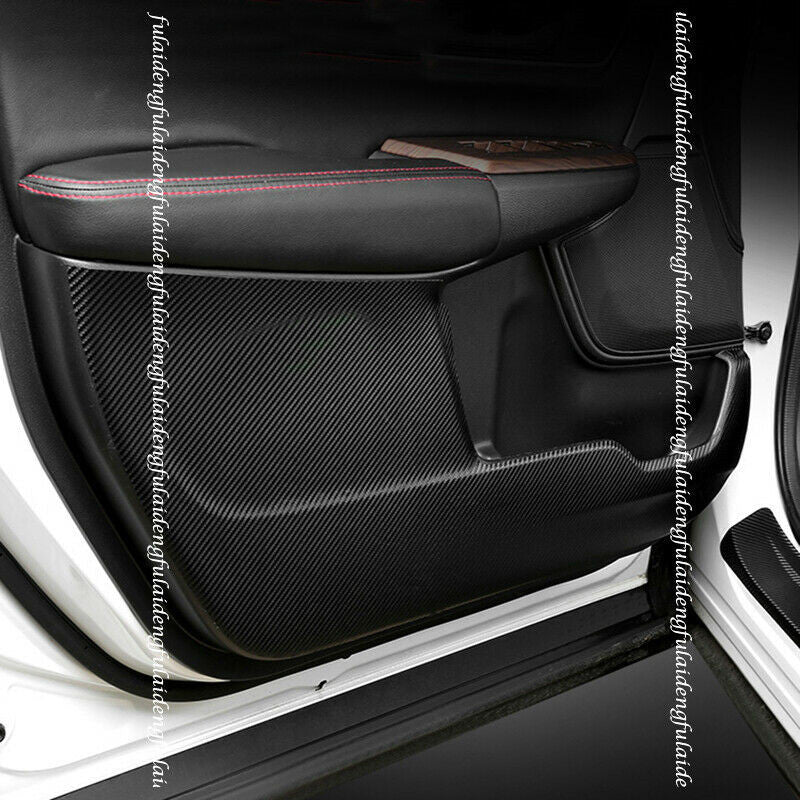 4Pcs for Honda CR-V CRV 2017-2022 Carbon Fiber PU Door Anti-Kick Pad Cover Trim