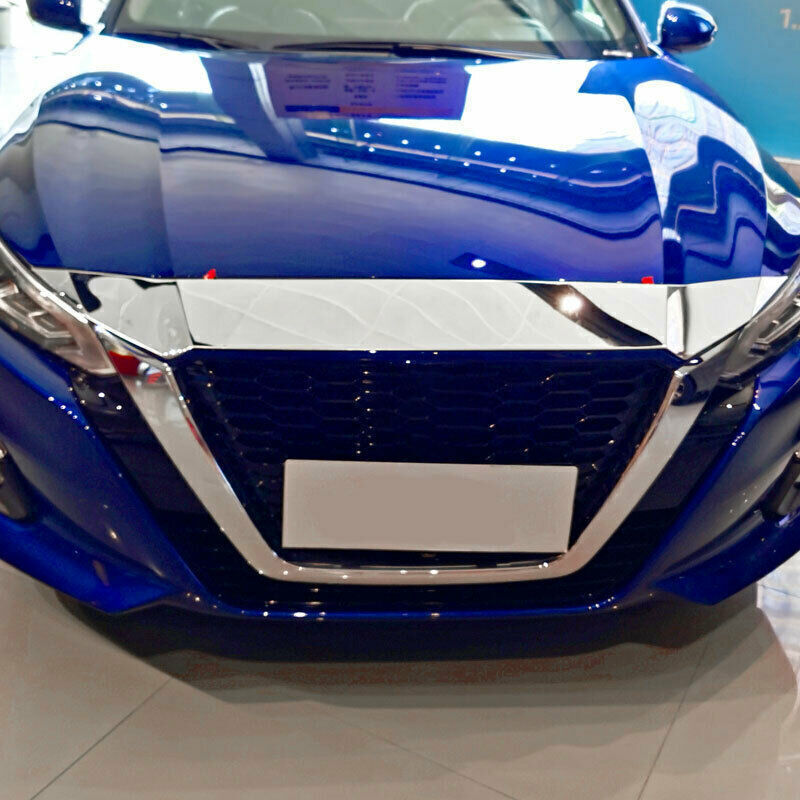 Chrome Front Grille Grill Mesh Engine Hood Strip for Nissan Altima/Teana 2019-22