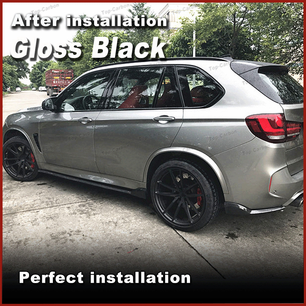 for BMW F86 X6M F85 X5M SUV 2014-18 Gloss Black Side Skirt Extension Lip Spoiler