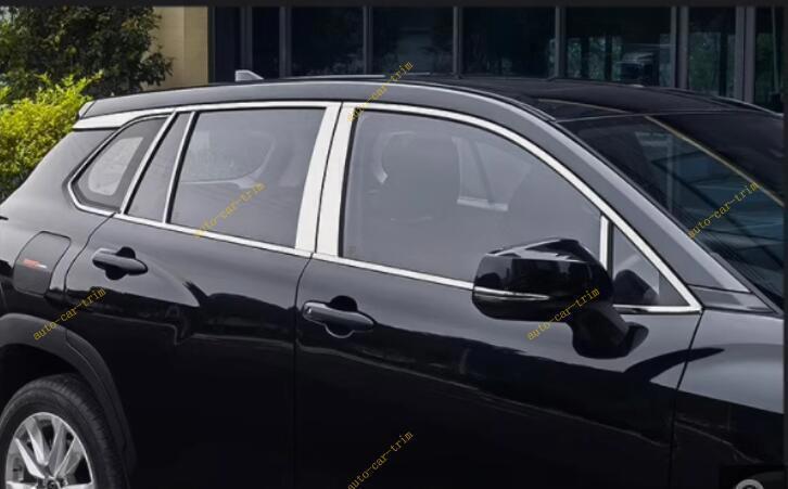 Silver Steel Window Molding Sill Strip Cover Trim For 22-24 for Toyota for Corolla Cross
