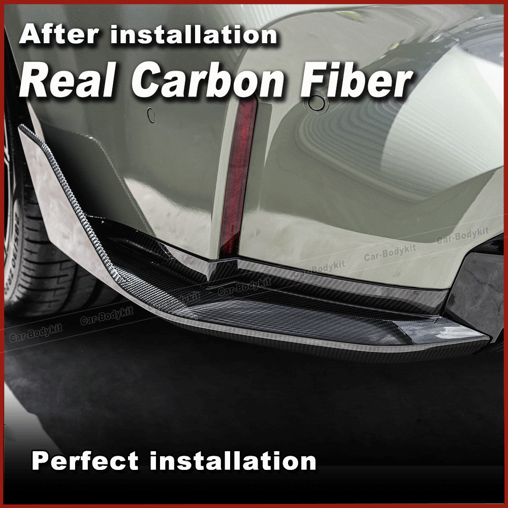 for BMW 3 Series G80 M3 REAL Carbon Fiber Rear Bumer Splitter Diffuser Side Flap