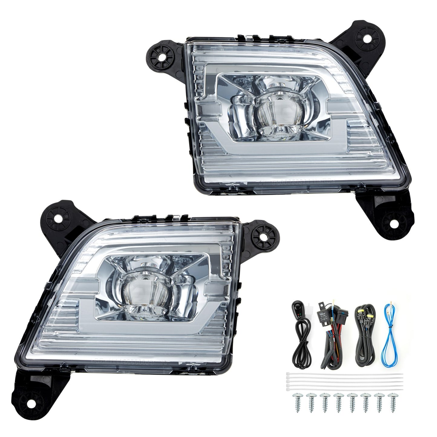 Suitable for 2019-2022 for Chevrolet Silverado 1500 2500HD 3500HD LED fog lights with wiring + switch.