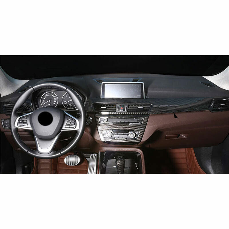 for BMW X1 F48 2016-22 ABS Carbon Fiber Central Console Instrument Panel Trim 4P