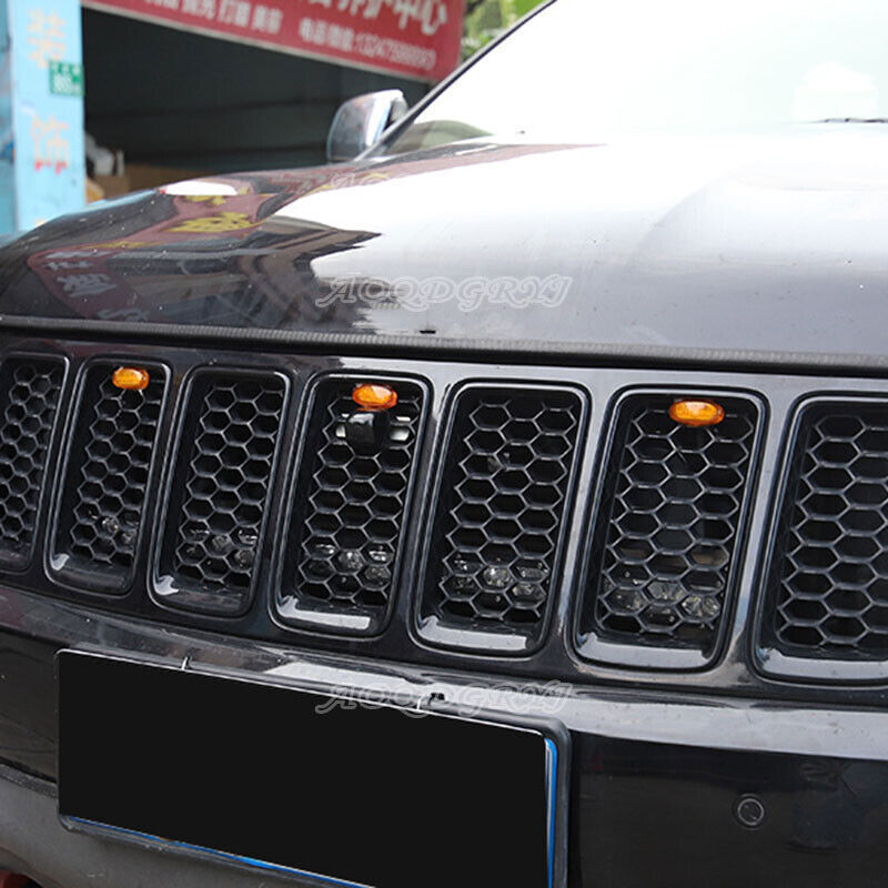 for Jeep Grand Cherokee 11-21 Front Grille Amber LED Light Style DRL Lamp