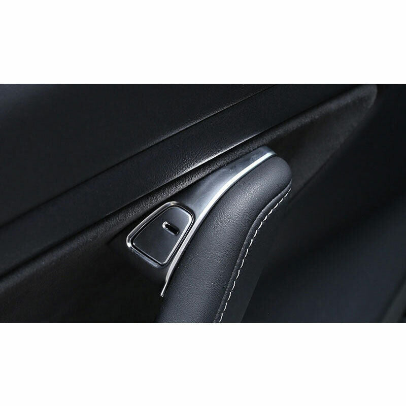 for Tesla Model 3 2017-23 Silver Inner Door Lock Switch button Frame Cover Trim