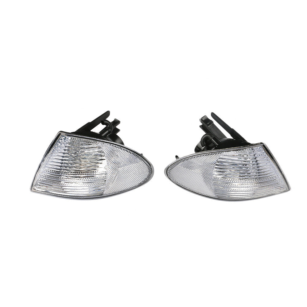 Pair Front Indicator Turn Signal Light White Lens for BMW 3-series E46 1998-2001