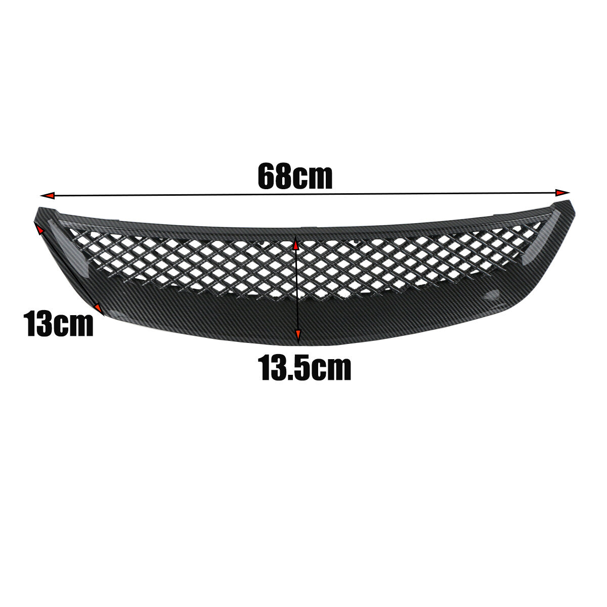 2001-03 for Honda for Civic ES1 JDM Front Bumper Cover with Mesh Carbon Fiber Grille