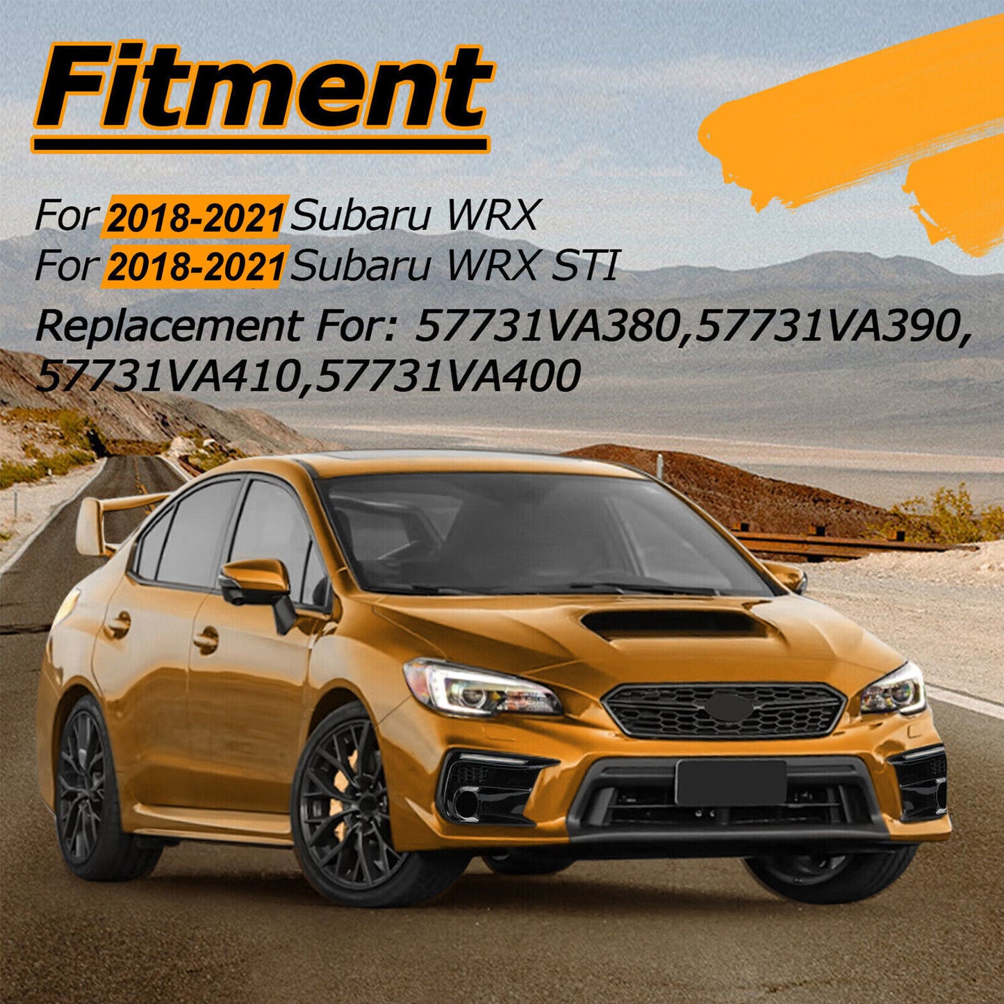 1 pair of LED DRL fog light cover caps for Subaru WRX/STI 2018-2021 white/amber.