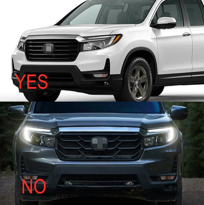for Honda Ridgeline 2022-2023 Chrome Front Center Mesh Grille Grill Cover Trims