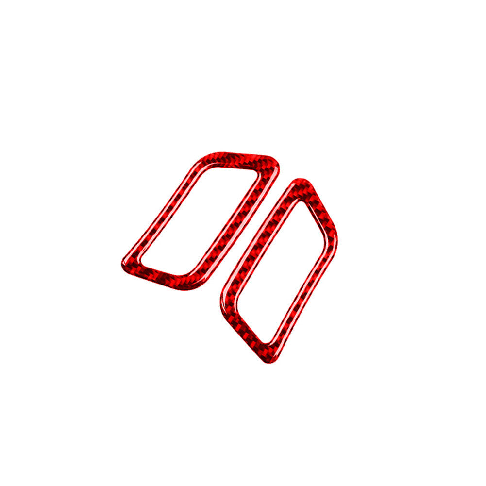 2Pcs Red Carbon Fiber Dash Defogger Vent Cover Trim for Nissan Rogue 2014-2016