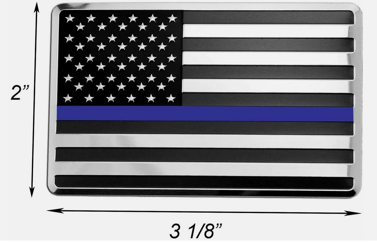 Car side fender rear trunk badge chrome black and blue American flag applicable to for Audi