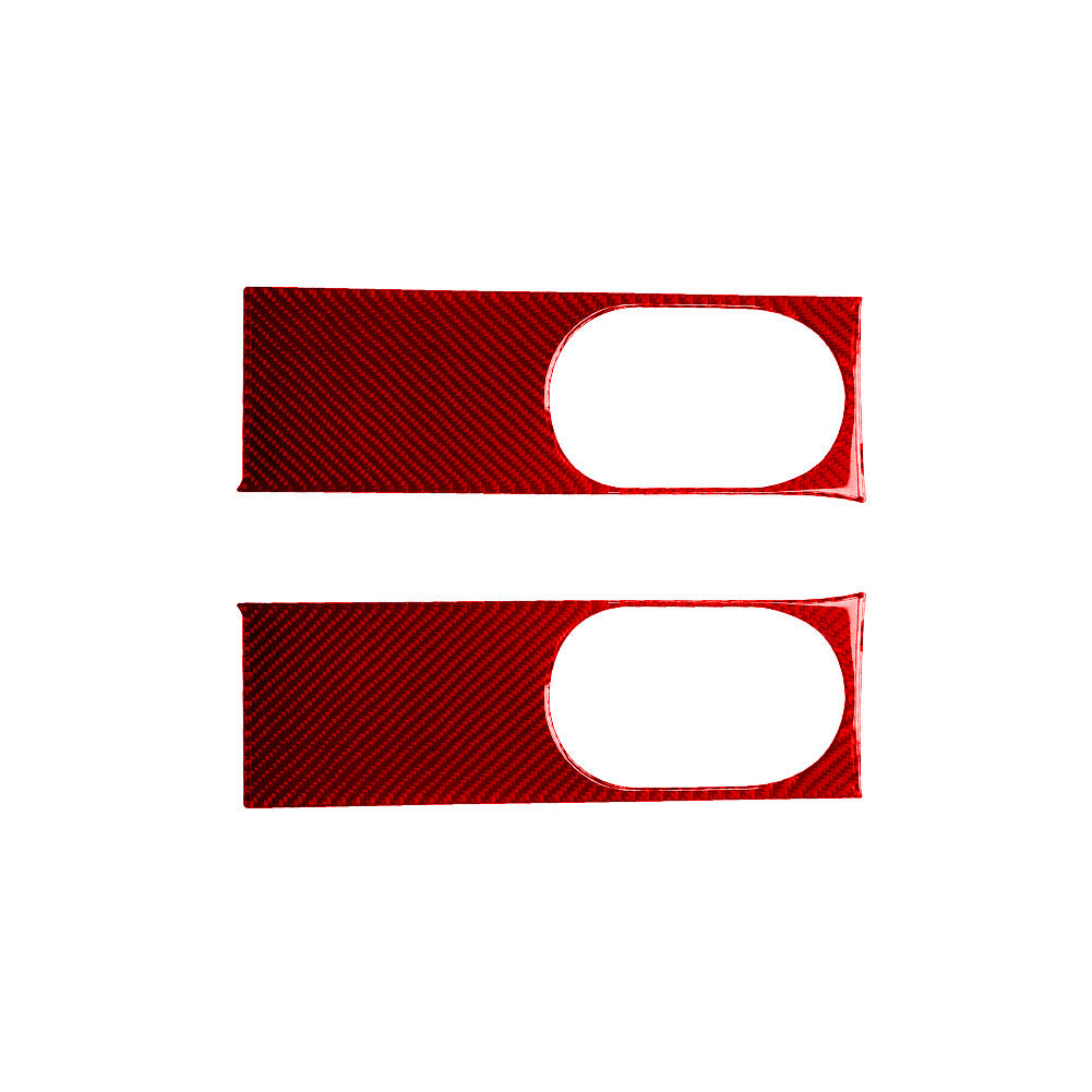2X Red Carbon Fiber Rear Door Decorative Frame Trim for Jeep for Wrangler 2007-2010