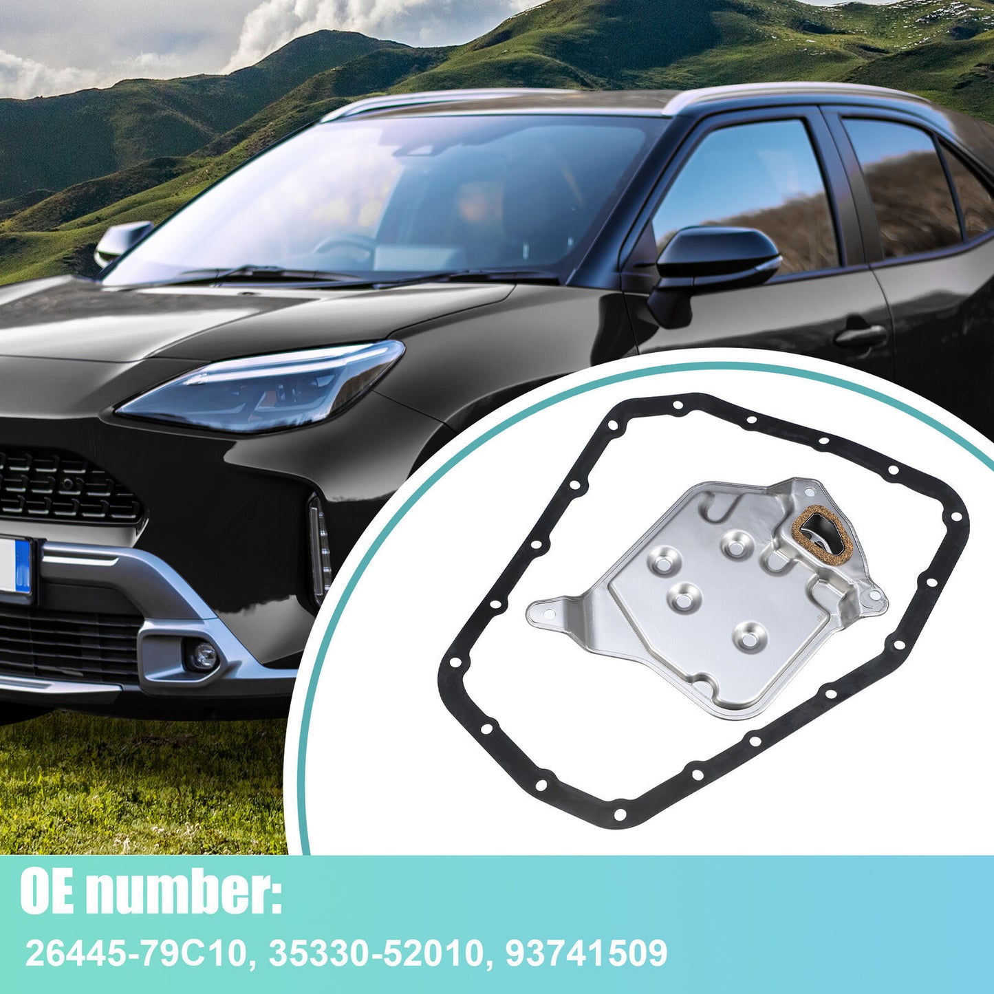 One set of 26445-79C10 transmission filter oil pan gasket assembly is suitable for Toyota Yaris