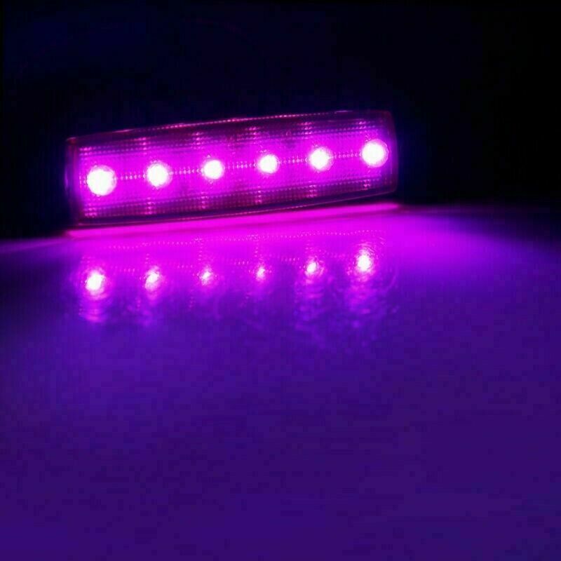 20Pcs 6-LED Oblong Boat Truck Trailer Lorry Side Marker Indicators Lights Purple
