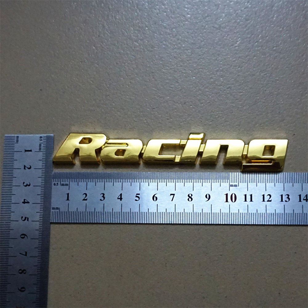 2x Racing Golden Chrome Metal Decal Sticker Badge Emblem Coupe Sports Motors 4x4