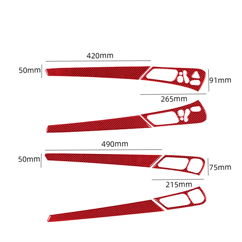 8¡ÁRed Carbon Fiber Interior Door Handle Panel Trim for Benz C Class W203 2005-07