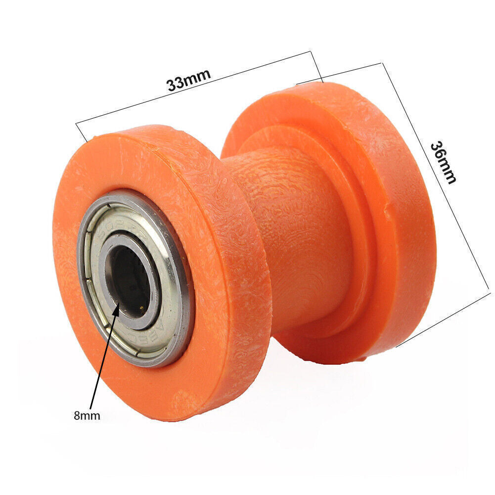 For Bike Motorcycle 8mm Chain Roller Slider Tensioner Guide Pulley Dirt Pit red