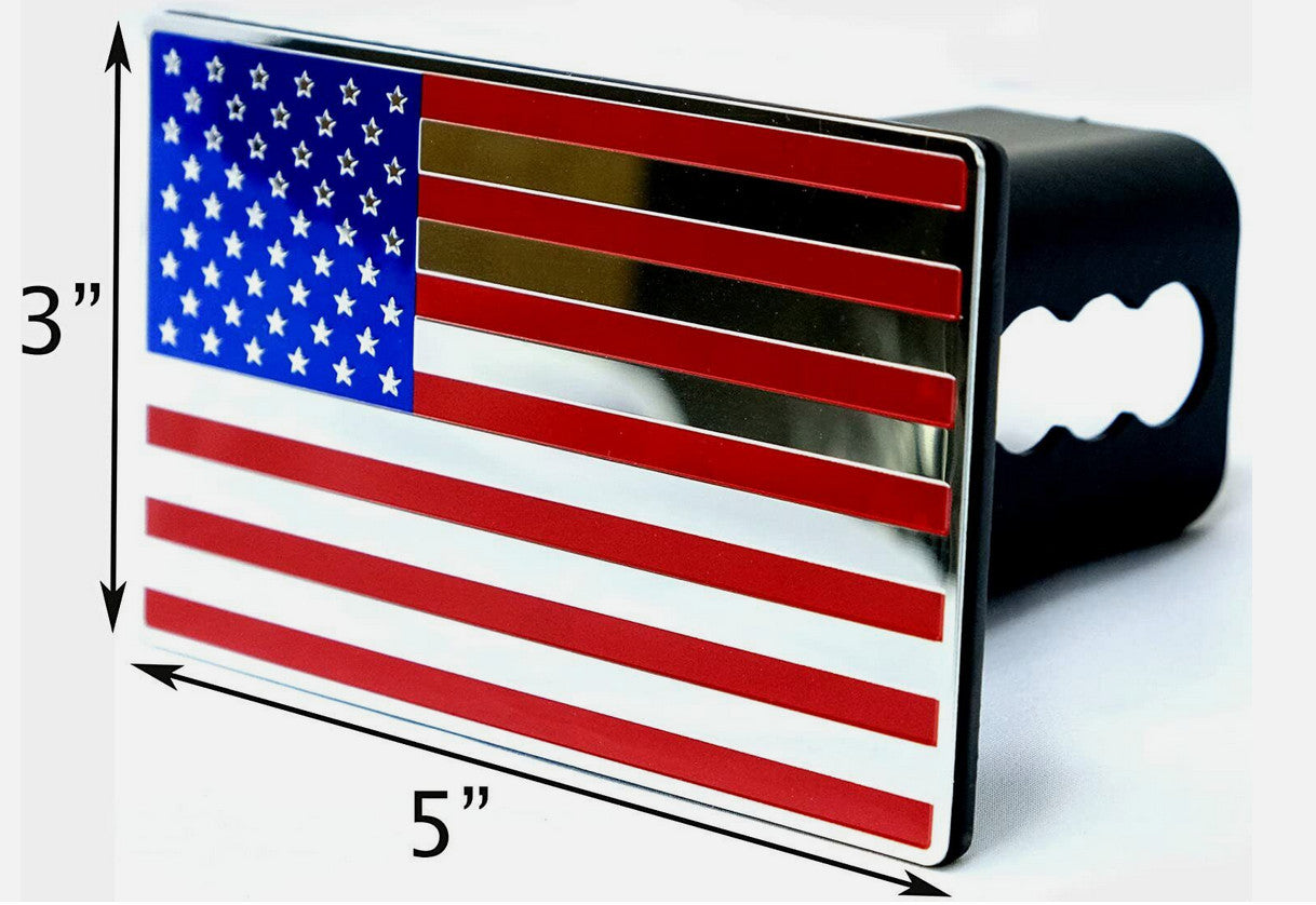 Car mount plug cap trailer tow receiver 2-inch American flag for ford