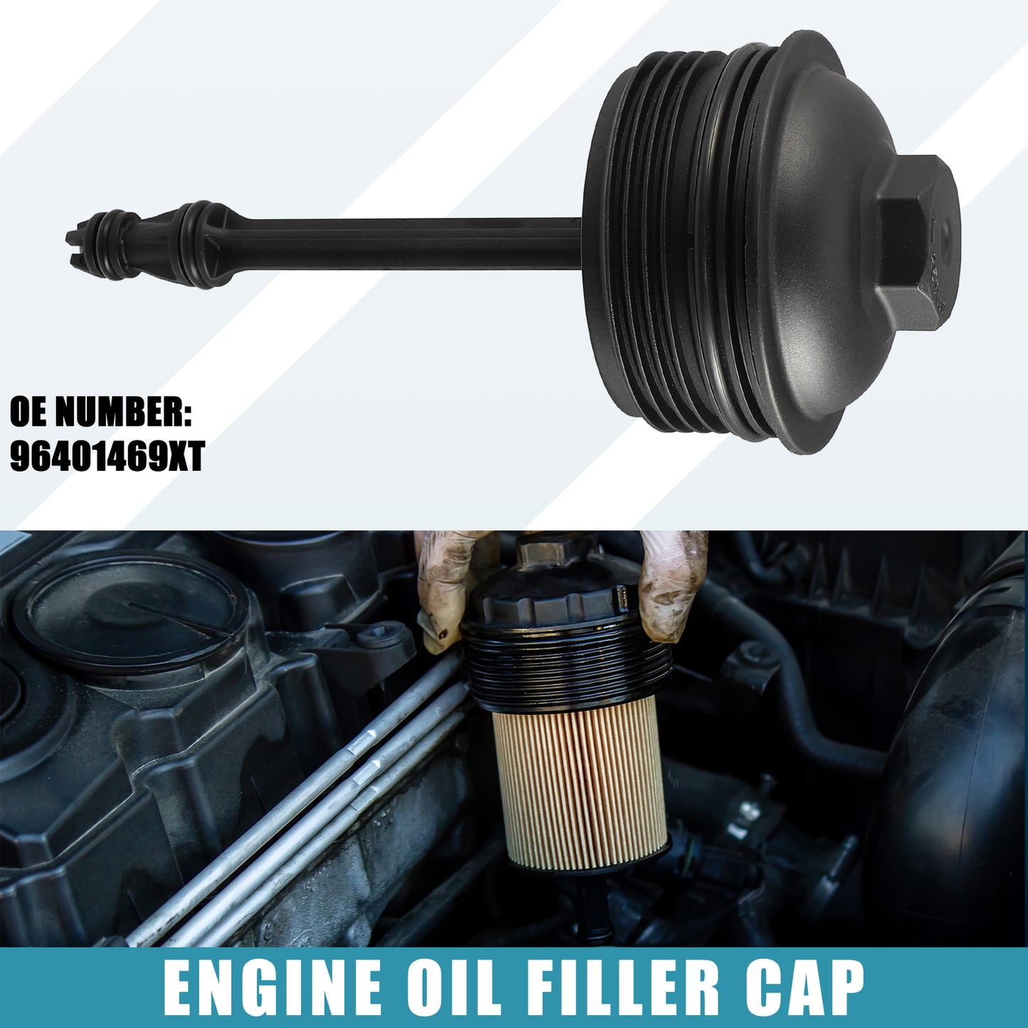 Engine oil filter housing protective cap 03L115433C, suitable for Volkswagen for Golf 1.6 2.0TDI 2005 - 2013.