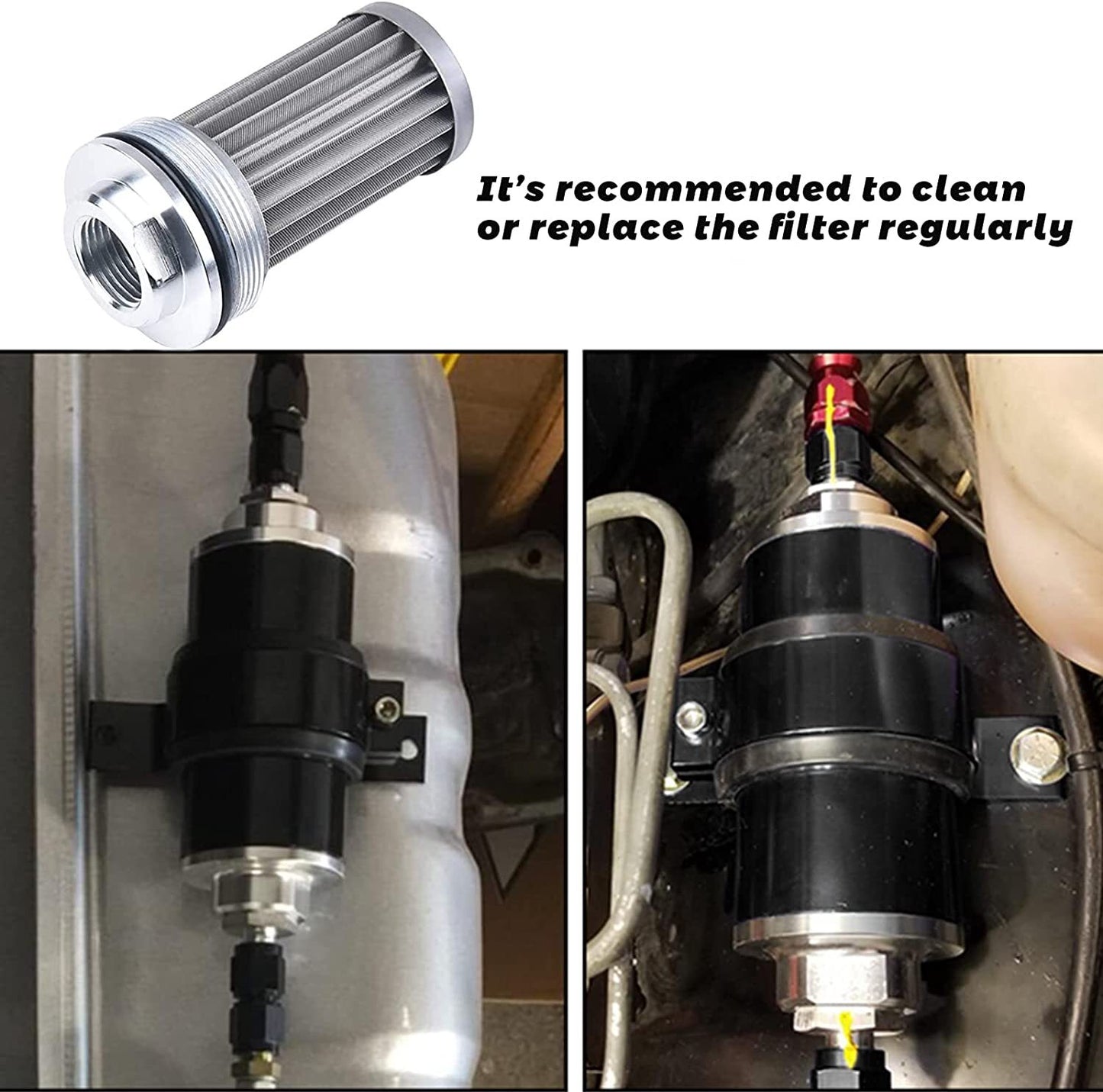 new 100Mike fuel filter 6AN - 8AN, fuel filter suitable for 3/8 fuel filter holder