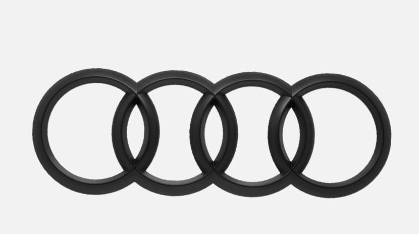Suitable for Audi rear badge ring boot trunk badge sticker, matte black, 230 mm