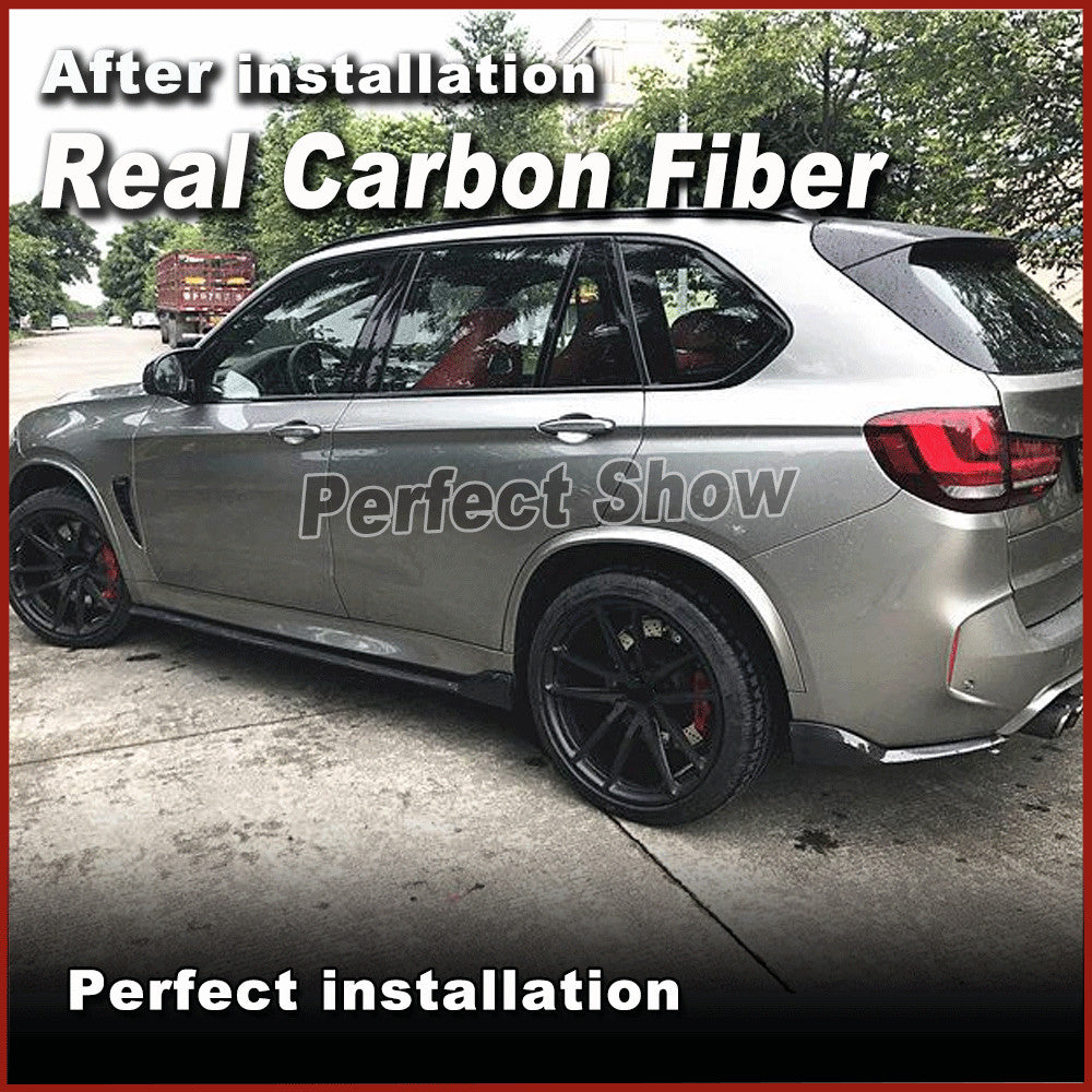 Fit for BMW F85 X5M F86 X6M 2015-18 REAL Carbon Side Skirt Extension Bumper Lip
