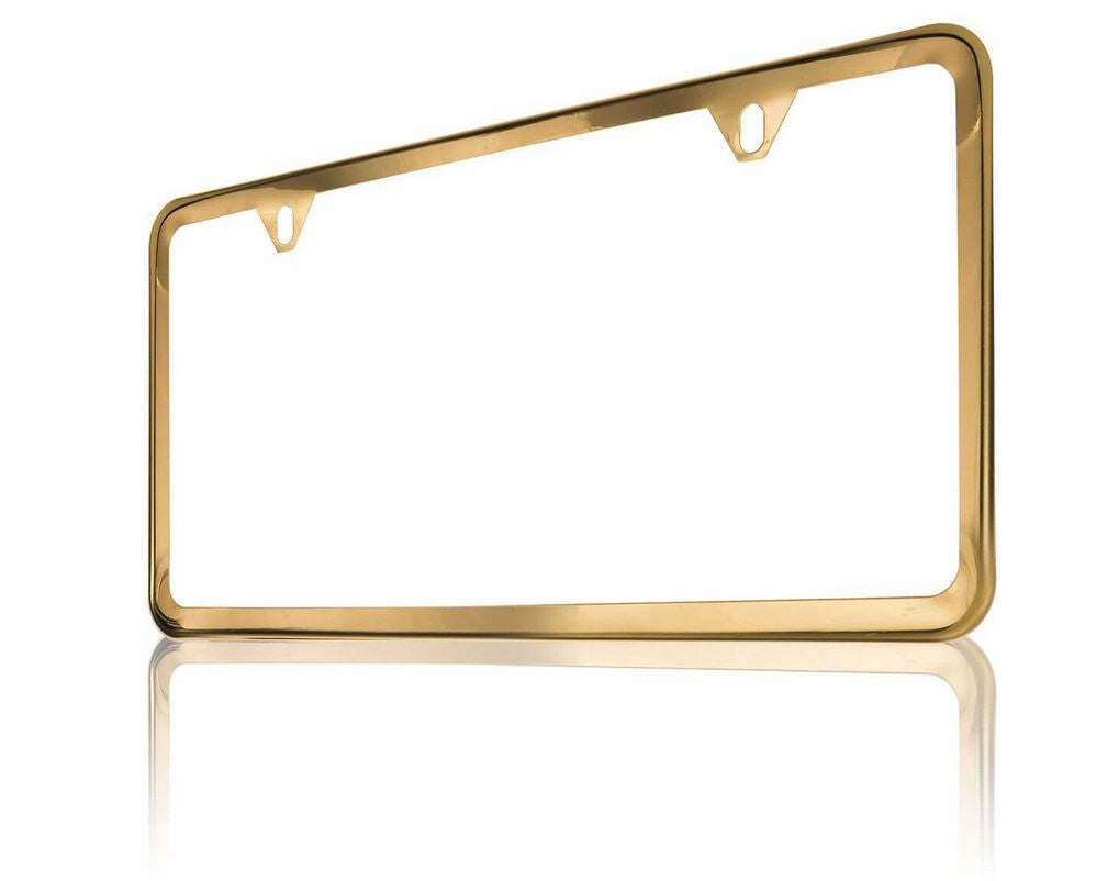 1 piece car license plate frame cover cap rear boot trunk gold for Volvo