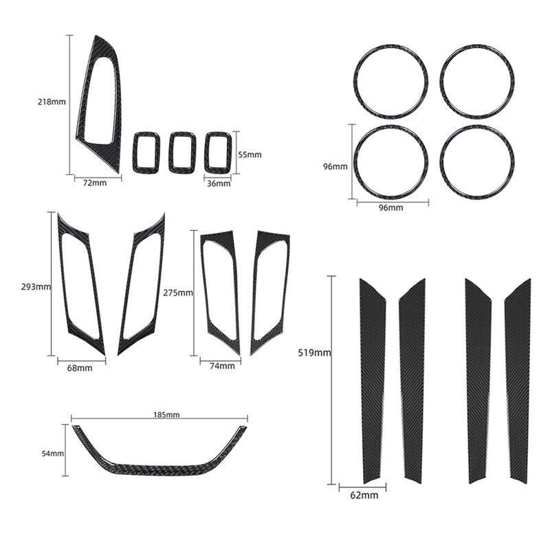 17X Carbon Fiber Set Of Door Cover Trim for BMW X3 F25 X4 F26 2011-2017 Type A
