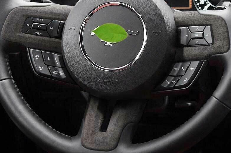 for Ford for Mustang 2015-2022 Dark Gray Suede Steering Wheel Panel Cover Trim 3PCS