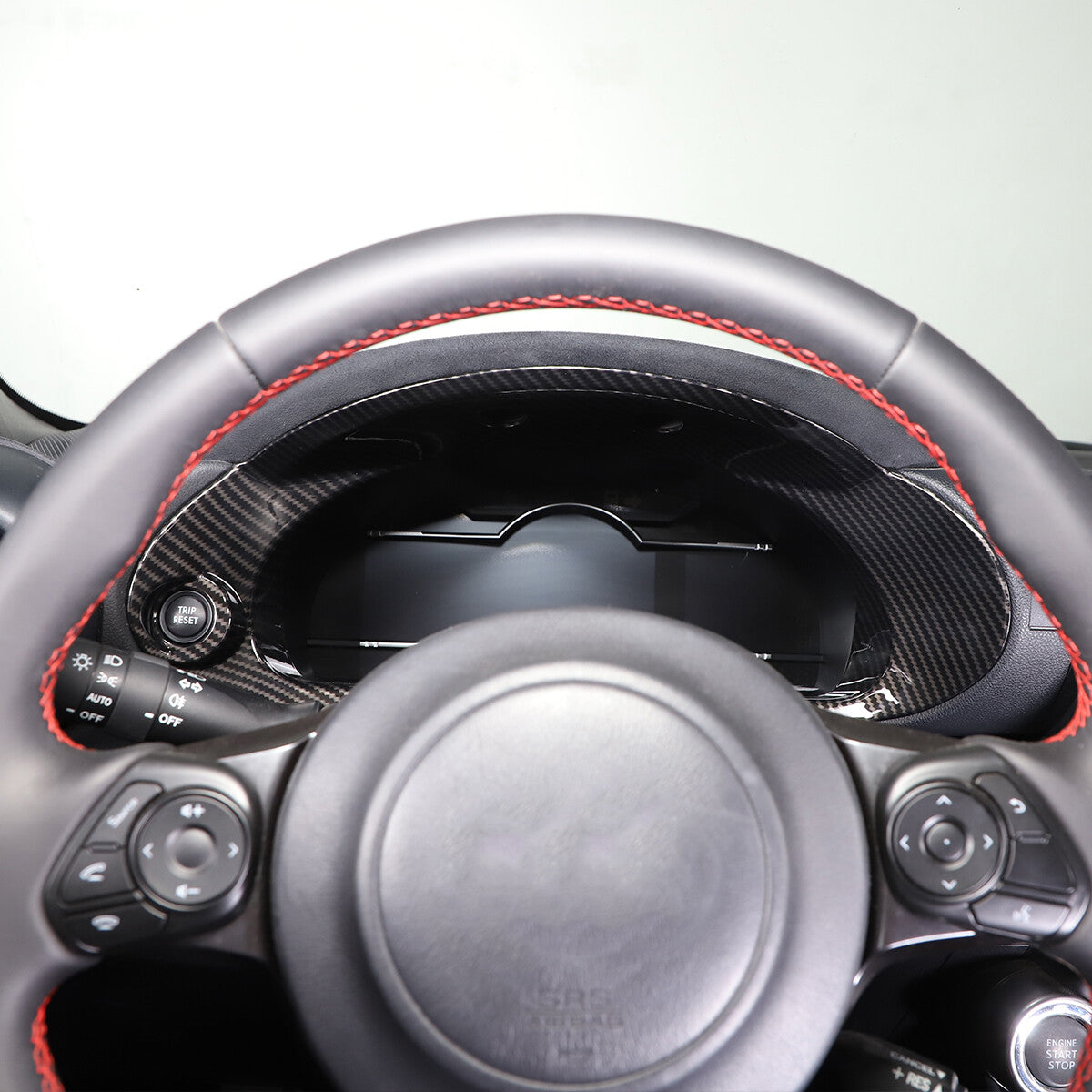 Carbon fiber ABS fuel tank gas door cover trim for Toyota @Tundr@2007-2021