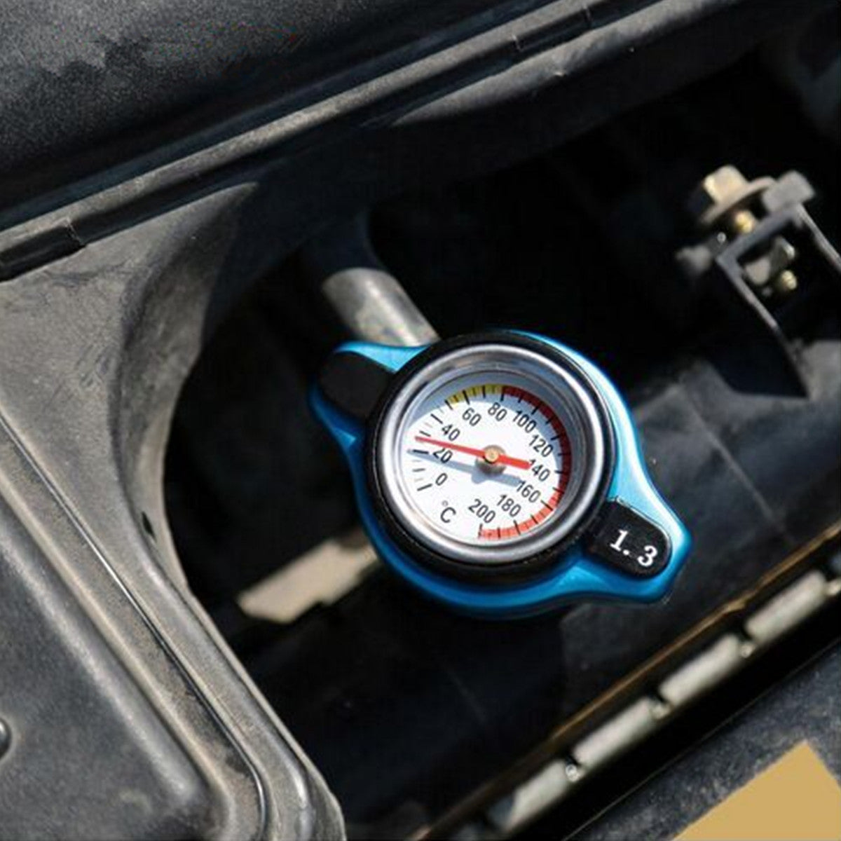 Small Head 1.3 Bar Thermostatic Radiator Cap Cover Temperature Gauge Fit For Car