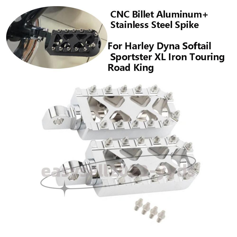 Chrome Foot Pegs Footrests Pedals for Harley Sportster 883 Bobber Dyna Fatboy